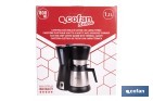 Cafetera eléctrica de goteo con jarra termo de 1,2 l | Potencia: 800 W, capacidad para 12 tazas | Filtro permanente - Cofan
