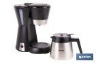 Cafetera eléctrica de goteo con jarra termo de 1,2 l | Potencia: 800 W, capacidad para 12 tazas | Filtro permanente - Cofan