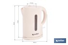 Hervidor eléctrico de agua beige | Capacidad: 1 Litro | Potencia: 1080 W | Hervidor compacto con control Strix | Ideal para cocinas y oficinas - Cofan