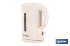 Hervidor eléctrico de agua beige | Capacidad: 1 Litro | Potencia: 1080 W | Hervidor compacto con control Strix | Ideal para cocinas y oficinas - Cofan