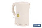 Hervidor eléctrico de agua beige | Capacidad: 1 Litro | Potencia: 1080 W | Hervidor compacto con control Strix | Ideal para cocinas y oficinas - Cofan