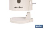 Hervidor eléctrico de agua beige | Capacidad: 1 Litro | Potencia: 1080 W | Hervidor compacto con control Strix | Ideal para cocinas y oficinas - Cofan