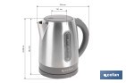 Hervidor eléctrico de agua con base inalámbrica y giratoria 360º | Capacidad de 1,7 litros | Potencia: 2200 W | Acabado en acero inoxidable | Con control Strix - Cofan