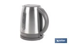 Hervidor eléctrico de agua con base inalámbrica y giratoria 360º | Capacidad de 1,7 litros | Potencia: 2200 W | Acabado en acero inoxidable | Con control Strix - Cofan