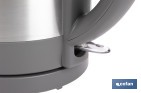 Hervidor eléctrico de agua con base inalámbrica y giratoria 360º | Capacidad de 1,7 litros | Potencia: 2200 W | Acabado en acero inoxidable | Con control Strix - Cofan