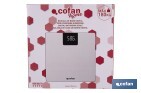 Báscula de baño digital | Plataforma de vidrio templado con pantalla LED | Medición precisa | Color: piedra - Cofan