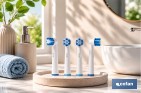 Pack de 4 cabezales de recambio | Cerdas de nylon media dureza | Compatibles con cepillo de dientes eléctrico Cofan - Cofan