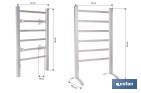 Toallero eléctrico de aluminio 100 W | Radiador secatoallas de pie o pared IP22 | Medidas: 90 x 53 x 35,5 cm - Cofan