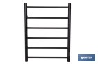 Toallero eléctrico negro mate | Con temporizador y 3 niveles de potencia | Potencia de 80 W y medidas 90 x 53 x 35,5 cm - Cofan
