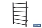 Toallero eléctrico negro mate | Con temporizador y 3 niveles de potencia | Potencia de 80 W y medidas 90 x 53 x 35,5 cm - Cofan