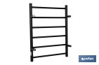 Toallero eléctrico negro mate | Con temporizador y 3 niveles de potencia | Potencia de 80 W y medidas 90 x 53 x 35,5 cm - Cofan