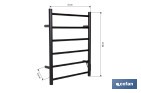 Toallero eléctrico negro mate | Con temporizador y 3 niveles de potencia | Potencia de 80 W y medidas 90 x 53 x 35,5 cm - Cofan
