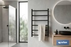 Toallero eléctrico negro mate | Con temporizador y 3 niveles de potencia | Potencia de 80 W y medidas 90 x 53 x 35,5 cm - Cofan