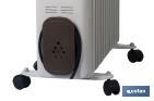 Radiador de aceite 2500 W | Color: blanco | Con 11 elementos y termostato regulable | Seguridad antiincendios y Control antivuelco - Cofan