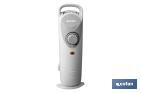 Mini radiador de aceite | Potencia: 450 W | Termostato regulable | Seguridad antiincendios | Color: blanco | Medidas: 26 x 13 x 41 cm - Cofan