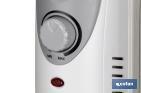 Mini radiador de aceite | Potencia: 450 W | Termostato regulable | Seguridad antiincendios | Color: blanco | Medidas: 26 x 13 x 41 cm - Cofan