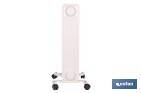 Radiador de aceite con termostato y ventilador | 1500 W + 400 W | 7 elementos | 3 niveles de potencia | Color blanco - Cofan