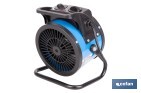 Calefactor cerámico industrial | Potencia: 2000 W | Diseño portátil | Termostato ajustable | Protección térmica - Cofan