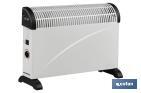 CONVECTOR RADIANTE | POTENCIA: 2000 W | TERMOSTATO REGULABLE | SEGURIDAD ANTIVUELCO | IDEAL PARA ESTANCIAS MEDIANAS