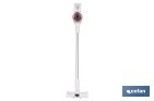Aspiradora eléctrica sin cable con soporte a la pared | Potencia de succión: 180 AW | Potencia ciclónica: 32 kPa | 4 velocidades | Filtro HEPA lavable | Batería de litio 25,9 V | Color: blanco - Cofan