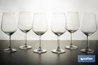 Pack of 6 wine glasses with 53cl capacity | Long and thin stem with a wide base - Cofan