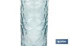 Botella de vidrio azul transparente con cierre de estribo | Capacidad de 1 litro - Cofan
