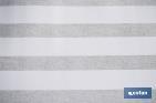 Mantel antimanchas | Diseño con rayas blancas y beige | Materiales: vinilo y poliéster | Impermeable | Fácil de limpiar | Disponible en diferentes medidas - Cofan