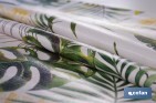 Rollo de hule con estampado de hojas amazónicas | Impermeable | Protección y estilo para la mesa - Cofan