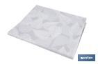 Mantel resinado antimanchas | Diseño moderno con hojas | Color: gris y blanco | Materiales: algodón y poliéster | Disponible en diferentes medidas - Cofan