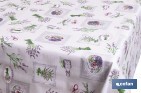 Rollo de hule con estampado de lavanda | Impermeable | Protección y estilo para la mesa - Cofan