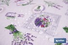 Rollo de hule con estampado de lavanda | Impermeable | Protección y estilo para la mesa - Cofan