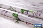 Rollo de hule con estampado de lavanda | Impermeable | Protección y estilo para la mesa - Cofan