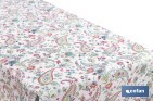 Rollo de hule estampado jardín floral | Materiales: PVC y tela no tejida de polipropileno | Fácil limpieza | Medidas 1,40 x 25 m - Cofan