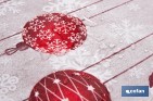 Rollo de mantel resinado antimanchas con bolas de Navidad | Materiales: 75 % algodón y 25 % poliéster | Diseño navideño, fácil de limpiar - Cofan