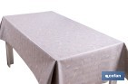 Rollo de hule estampado botánico con ramas doradas | Materiales: polipropileno y PVC | Gran resistencia a líquidos y manchas | Fácil limpieza | Medidas 1,40 x 20 m - Cofan