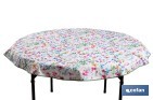MANTEL ANTIMANCHAS RESINADO DISEÑO PRADO SILVESTRE | MATERIALES: 50 % ALGODÓN Y 50 % POLIÉSTER | FÁCIL DE LIMPIAR | MANTEL REDONDO DE 1,40 M