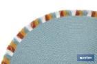Bajoplatos redondos con flecos de colores | Color: azul | Salvamanteles individuales | Packs de 6 unidades | Diámetro: 38 cm - Cofan