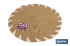 Bajoplatos redondos con detalles decorativos | Packs de 6 salvamanteles individuales | Diámetro: 38 cm | Color: beige y blanco - Cofan