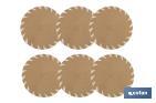 Bajoplatos redondos con detalles decorativos | Packs de 6 salvamanteles individuales | Diámetro: 38 cm | Color: beige y blanco - Cofan