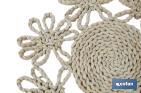 Bajoplatos con borde floral | Packs de 6 unidades de salvamanteles individuales | Material: fibra natural | Diámetro: 35 cm | Decoración única y protección para la mesa - Cofan