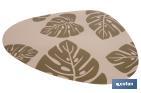 Bajoplato triangular con estampado de hojas | Pack de 6 salvamanteles individuales | Color: marrón | Material: PVC | Medidas: 45 x 36 cm - Cofan