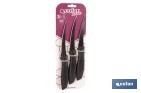 Pack de 3 cuchillos para fruta y verdura con mango ergonómico | Hoja de acero inoxidable | Longitud de la hoja: 10 cm - Cofan