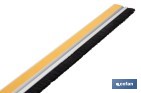 Burlete adhesivo de aluminio con cepillo | Longitud de 92 cm | Disponible en diferentes acabados - Cofan