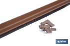 Burlete basculante de aluminio con labio de caucho | Longitud de 93 cm | Disponible en diferentes acabados - Cofan