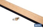 Burlete basculante de madera sostenible | Fijación mediante bisagra | Longitud de 91,5 cm | Disponible en diferentes acabados - Cofan