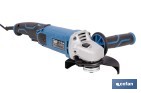 Amoladora angular eléctrica 1010 W Ø115/125 mm con velocidad variable 3000-11000 rpm | Arranque progresivo, mango antivibración, engranajes de aluminio reforzado - Cofan