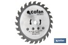 Discos de corte con 24 dientes | Diámetro 185 o 115 mm | Piezas de recambio para sierras circulares - Cofan