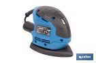 Lijadora mouse eléctrica 130 W 14 000 rpm, aspiración de polvo | Base de velcro con 5 agujeros | Ideal para madera, chapa, laca o relleno - Cofan