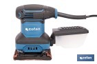 Lijadora orbital eléctrica 200 W 14 000 rpm, aspiración de polvo | Base de velcro con 8 agujeros | Ideal para madera, plástico y superficies lacadas - Cofan