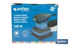 Lijadora orbital eléctrica 200 W 14 000 rpm, aspiración de polvo | Base de velcro con 8 agujeros | Ideal para madera, plástico y superficies lacadas - Cofan